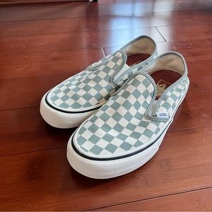 Vans Classic Slip-on Checkerboard Green - Ultra Cush